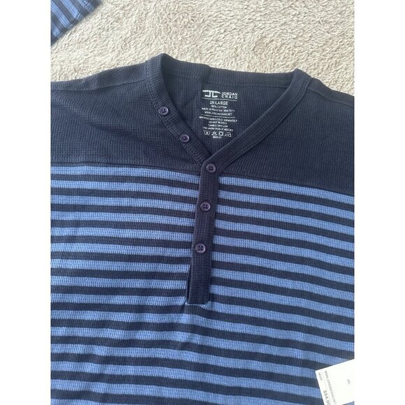 Jordan Craig Shirt Mens Long Sleeve Knit Thermal Striped Size 2XL New - Picture 10 of 12